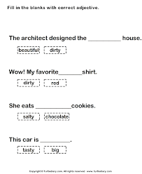 Fill In The Blanks With Adjectives 4 Png 595 725 Describing Words Adjectives Adjective Worksheet