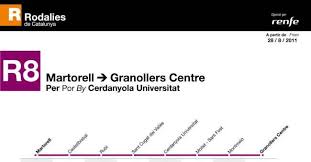 Granollers centre, només es ven per l'abonament mensual. Linea R8 Renfe Cercanias De Barcelona Rodalies