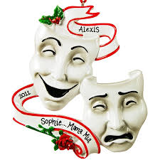 Comedy Tragedy Theatre Masks Drama Ornament Personalized Photofiltre Figurine Decoration