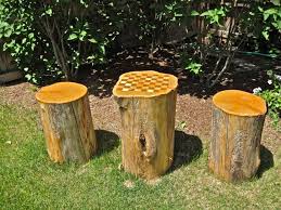 Tree Trunk Checkers Outdoor Trees Tree Stump Furniture Summer Garden Decorations