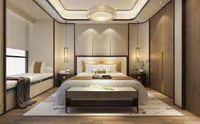 Discover bedroom ideas and design inspiration from a variety of bedrooms, including color, decor and theme options. Download Wallpapers Stylish Bedroom Interior Modern Interior Design Bedroom Modern Interior Style Round Chandelier For Desktop Free Pictures For Desktop Free