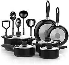15 Piece Nonstick Cookware Set Durable Aluminum Pots And Pans With Cooking Utensils In 2020 Pots And Pans Sets Kitchen Cookware Sets Cookware Set Stainless Steel