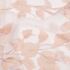 Magnolia Nude Leafy Branches Embroidered Tulle Lace - Lace - Other Fabrics  - Fashion Fabrics