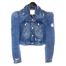 Half Black And Blue Denim Jacket Zara Women S Denim Jacket With Puff Sleeves 5252 016 44 Liked On Polyvore Featuring Outerwear Jacket Denim Jacket Women Stylish Jackets Zara Denim Jacket