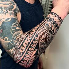 Polynesian Forearm Cuff On Lars Today Next To A 10 Year Old Cover Up Half Sleeve By The Mighty Zen Not Zen Pa Tribal Tattoos Tribal Tattoo Designs Tattoos