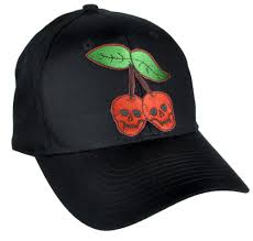 Skull Cherries Hat Baseball Cap Alternative Clothing Virgin Oi Rock Punkfashion Horror Witch Goths Kaw Baseball Hats Black Hat Baseball Mens Summer Hats