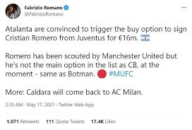He has worked for sky sport italy since the age of 19, and has amassed a large following on social media, having over three million followers on. Man United Transfer Gossip Fabrizio Romano Delivers Centre Back Search Update Givemesport