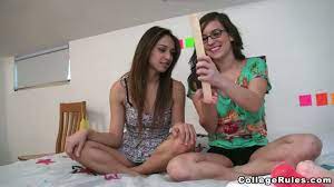 Trisha gets help for her sybian orgasm. Long Dildo Looks Interesting For Two College Hotties