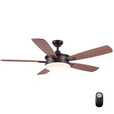 Home Decorators Collection Daylesford 52 In Led Indoor Oiled Rubbed Bronze Ceiling Fan With Light Kit And Remote Control Sw1478orb Ceiling Fan Light Fixtures Bedroom Ceiling Bronze Ceiling Fan