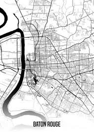 Our baton rouge, la wall map, with adjacent areas, measures 59ò x 77″ (4ô 11″ w x 6″ 5″h) at a scale of 1″ = 2666 ft and features streets and community . Baton Rouge White Map Poster By Idoodlehere Displate