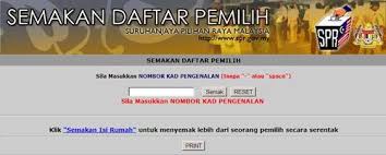 We did not find results for: Semakan Daftar Pengundi Dan Pemilih Online Pru 13 Mrm