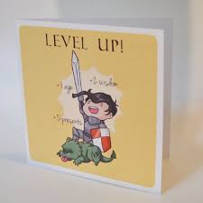 Geeky Birthday Card Level Up Design Sweet Nerdy Fantasy Etsy Cool Birthday Cards Birthday Cards Grandma Birthday Card