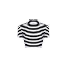 Black And White Crop Top White Black Striped Cropped Top White Striped Crop Top Black Stripes Tops Black And White Crop Tops