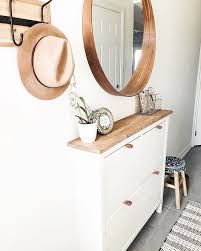 Einfache Ikea Schuhschrank Hack Narrow Entryway Decor Ikea Hemnes Shoe Cabinet Ikea Shoe Cabinet