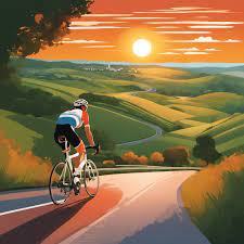 AIGC - A stunning sunset scene with a roadbike racer ridi - Hayo AI tools