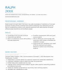 comcast cable installer resume example