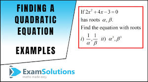 A number or symbol multiplied with a variable or an unknown. Relationship Between Roots And Coefficients Of A Quadratic Equation 2 Examsolutions Youtube