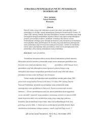 Contoh essay tentang pendidikan, ekonomi, bahasa inggris, terbaik, lpdp, tentang diri sendiri, ilmiah, essay beasiswa dan contoh lainnya. Pdf Strategi Peningkatan Mutu Pendidikan Di Sekolah