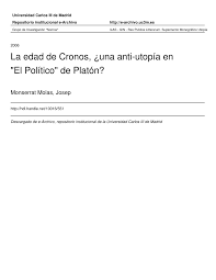PDF) La edad de Cronos, ¿una anti-utopía en El Político de Platón?