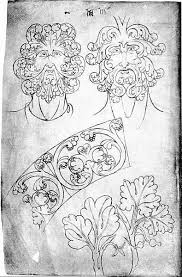 Floral Men S Faces Villard De Honnecourt C 1225 1235 Picardy France Green Man Medieval Art Sketch Book