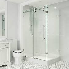 Shower enclosures can transform a small bathroom in many ways. Vigo Winslow 36 X 48 In Frameless Sliding Shower Enclosure With 375 In Clear Glass And Stainless Steel Hardware Left Base Included Amazon In Home Improvement