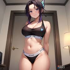 Shinobu Kocho in blacked bra and panties - Rule 34 AI Art