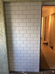 If you can't afford new tiles then changing up the grout colour can make a big difference. Dark Grout With White Metro Tiles Tilersforums Com Tiling Advice Forum