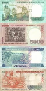Billetes De 1000 5000 10000 Y 50000 Soles De Oro Antiguos Reverso Bank Notes Coin Collecting Currency Design
