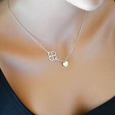 Clover Necklace Four Leaf Clover Necklace With Initial Heart Etsy In 2021 Clover Necklace Four Leaf Clover Necklace Initial Necklace