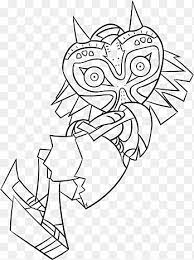 Majora's mask coloring book page. The Legend Of Zelda Majora S Mask Coloring Book Line Art Drawing Child Joker Mask Png Pngegg