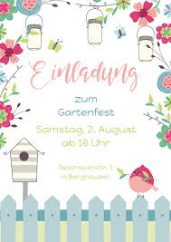 Einladungskarte Zum Gartenfest Vogel Gartenzaun In 2020 Geburtstagseinladungen Einladungen Einladung Geburtstag