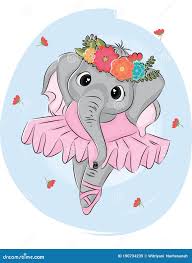 Hand Drawn Vector Illustration of a Cute Baby Elephant Ballerina in a Pink  Tutu.Print Stock Vector - Illustration of ballet, point: 190734239