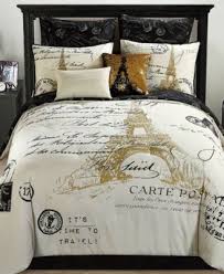 Black And Gold Bed In A Bag Paris Reversible 8 Pc Gold Comforter Sets Macys Com Bedroom Comforter Sets Paris Bedding Comfortable Bedroom