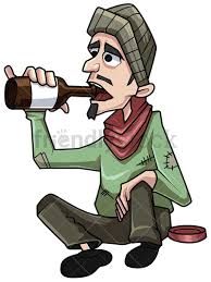Homeless Man Drinking Alcohol Vector Cartoon Clipart Friendlystock Cartoon Clip Art Cartoon Cartoon Art