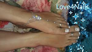 Toe nail designs ii by nini's nails. Easy White Silver Toenail Design Tutorial Youtube