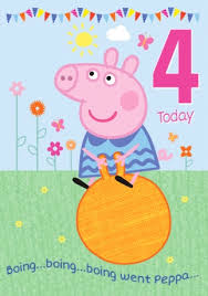 All cards are designed, printed and packaged with care by us. Peppa Pig Birthday Card 4 Today Funky Pigeon