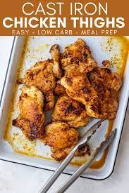 Crispy, crunchy chicken drizzled with a spicy honey mustard sauce? Cast Iron Chicken Thighs Simple 3 Ingredient Recipe