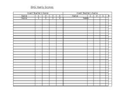 Bas Scores Recording Chart