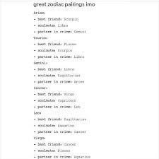 Along with your fellow water signs scorpio and cancer, that includes capricorn, libra, and virgo. Great Zodiac Pairings Imo Zodiac Signs Lovers Facebook