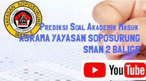 We did not find results for: Prediksi Soal Seleksi Ujian Masuk Asrama Yayasan Soposurung Sman 2 Balige Tahun 2021 Silahkan Di Download Ruang Para Bintang Berbagi Informasi Tentang Ptn Dan Pembahasan Soal Soal