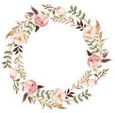 Golden circle flower frame for monogram logo design. Transparent Background Floral Wreath Clipart Free Novocom Top