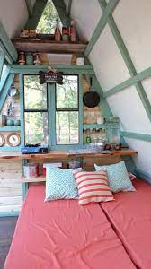 Couple Builds Tiny Expandable Cabin For 700 In Montana Living In A Shoebox A Frame House A Frame Cabin Tiny House Cabin