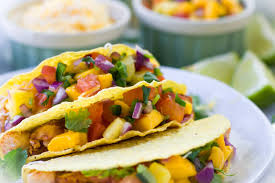 While the fish is grilling, whisk together ranch dressing and some salsa in a bowl. Mahi Mahi Fish Tacos With Mango Salsa The Pure Taste