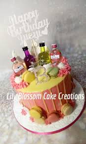 21st Birthday Liquor Bottle Cake Decorations Pink Gin Cake Drip Cakes 40th Birthday Cakes 21st Birthday Cakes