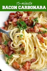 Bacon Carbonara Pasta Recipe Favorite Pasta Recipes Bacon Pasta Recipes Pasta Carbonara Recipe