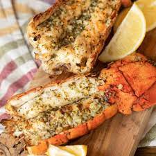 Grilled Lobster Tail With Lemon Garlic Butter Hey Grill Hey Recipe In 2021 Grilled Lobster Tail Grill Lobster Tail Recipe Grilled Seafood Recipes