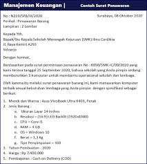 Sebelumnya kami ingin berterima kasih atas surat permintaan penawaran bahan kain yang telah kami terima pada tanggal 19 november 2019. Contoh Surat Penawaran Barang Dan Jasa Di Desa Audit Kinerja