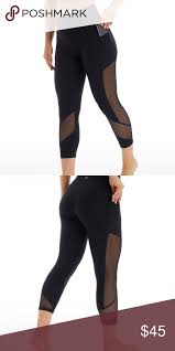 black mesh pocket crop high waist leggings nwt bally total