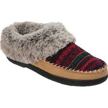 womens mixed material clog slipper
