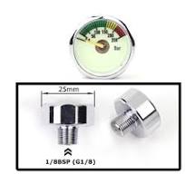 PCP Air Pump Gauge 0-3000 PSI Mini Paintball/ PCP Gauge - 25mm Dial, 1/8  NPT, Flat Black 3000 Psi Mini Gauge
